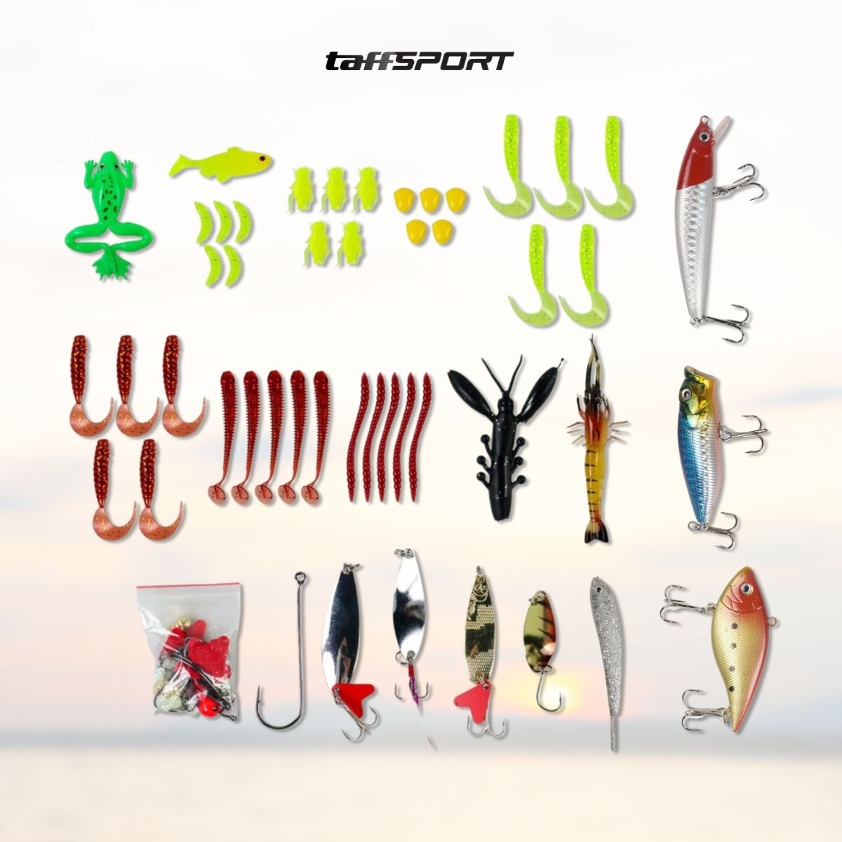 TaffSPORT Umpan Pancing Ikan Set Fishing Bait Kit 91 PCS - DWS250-F
