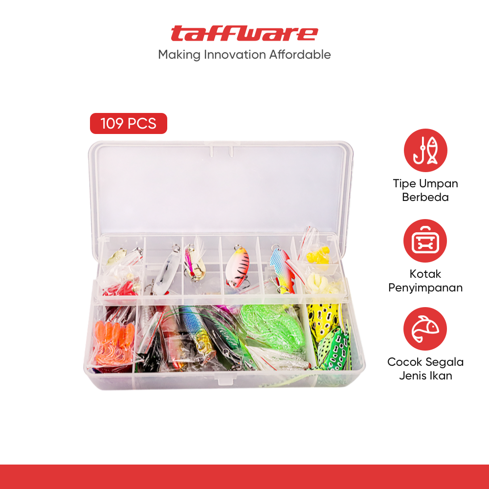TaffSPORT Umpan Pancing Ikan Set Fishing Bait Kit 109PCS - DWS250-A