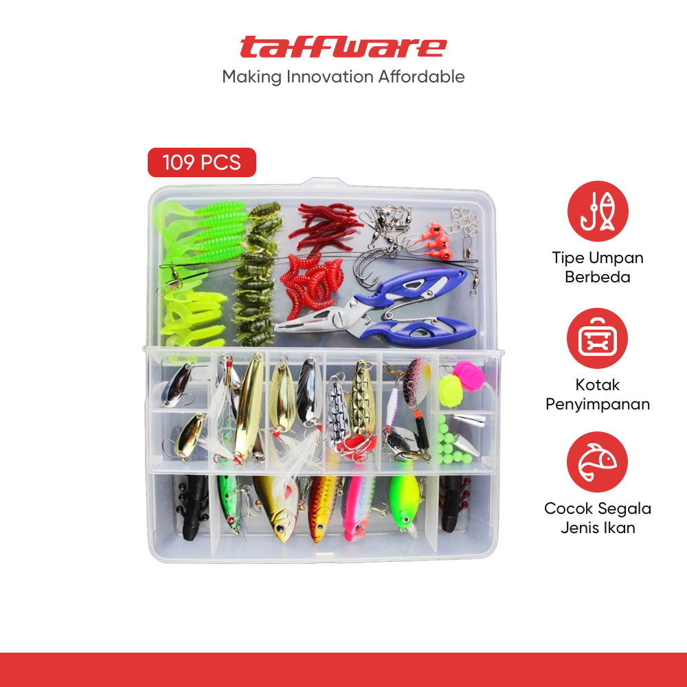 TaffSPORT Umpan Pancing Ikan Set Fishing Bait Kit 109 PCS - DWS250-G