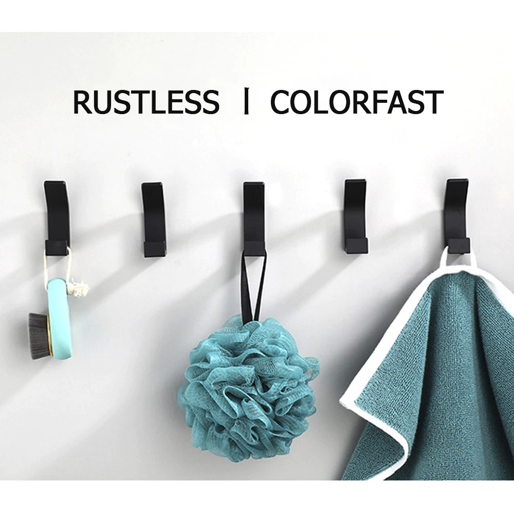 TaffHOME Gantungan Dinding Kapstok Hook Hanger Aluminium 5 PCS - CR306