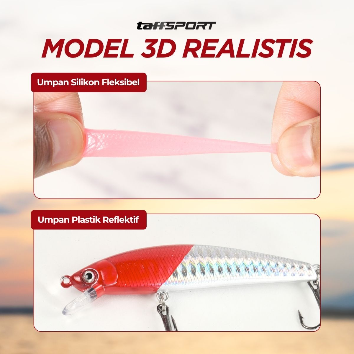 TaffSPORT Umpan Pancing Ikan Set Fishing Bait Kit 44 PCS with Case - DWS250-D