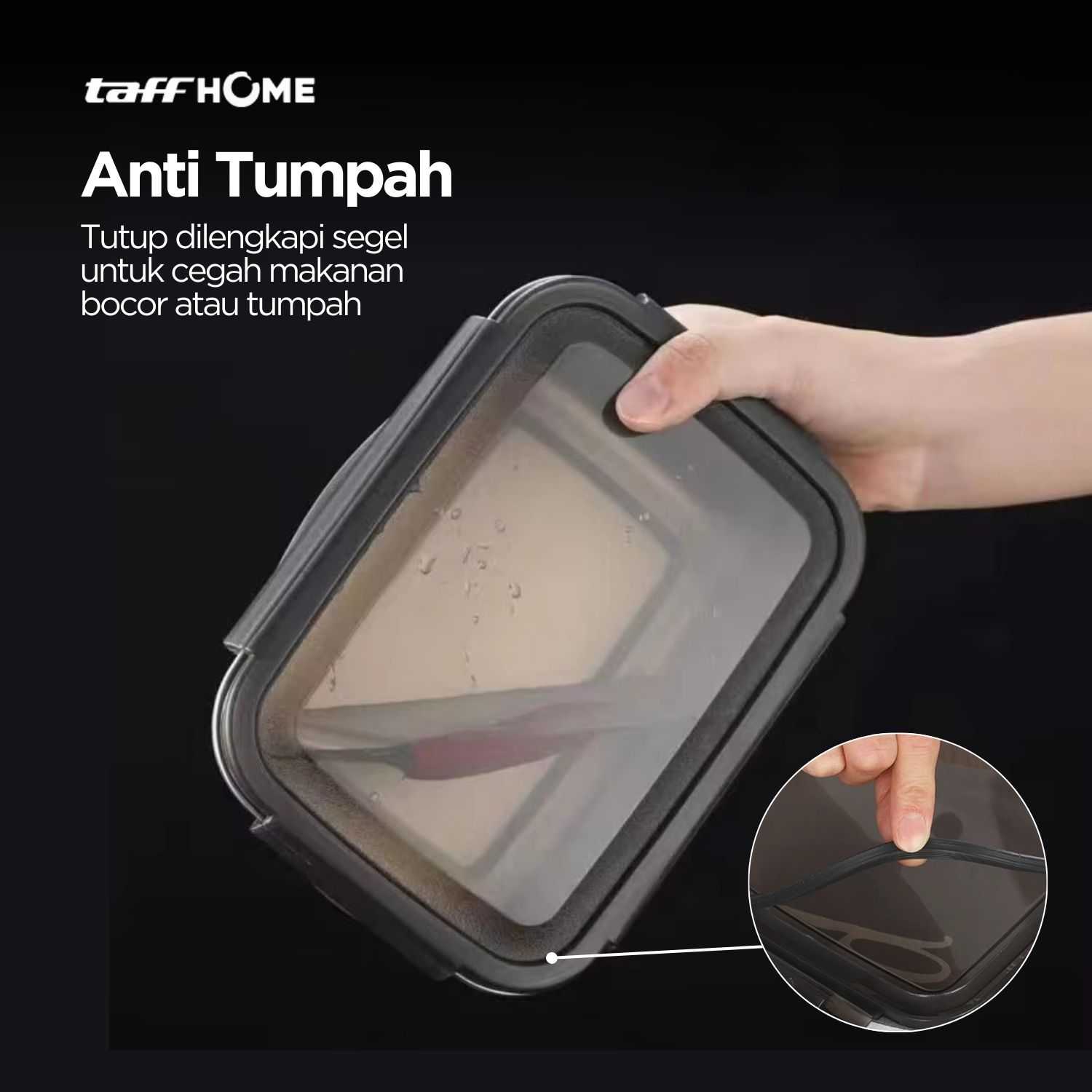TaffHOME Kotak Makan Anti Tumpah Lunch Box Stainless Steel 304 - KT273
