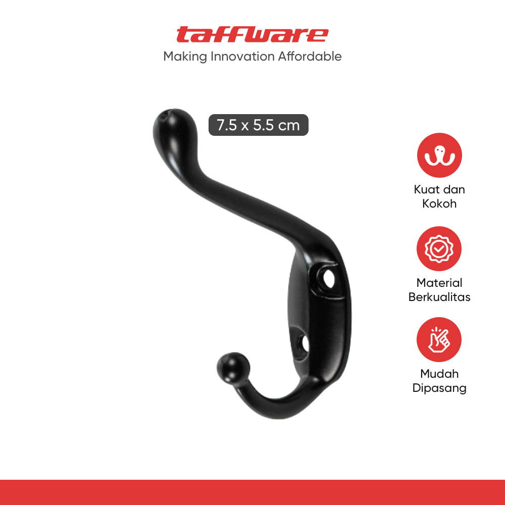 TaffHOME Gantungan Dinding Hook Hanger Screw Rack - H216