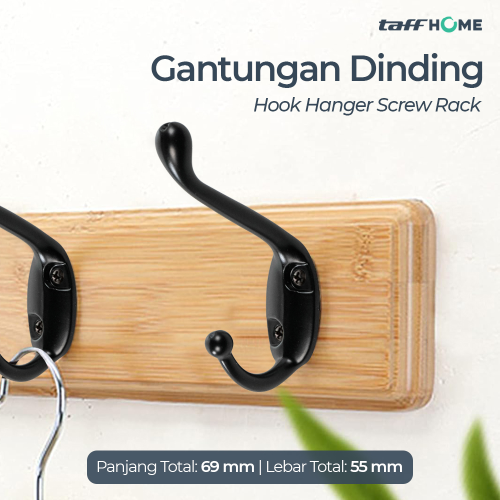 TaffHOME Gantungan Dinding Hook Hanger Screw Rack - H216