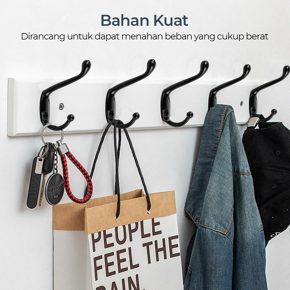 TaffHOME Gantungan Dinding Hook Hanger Screw Rack - H216