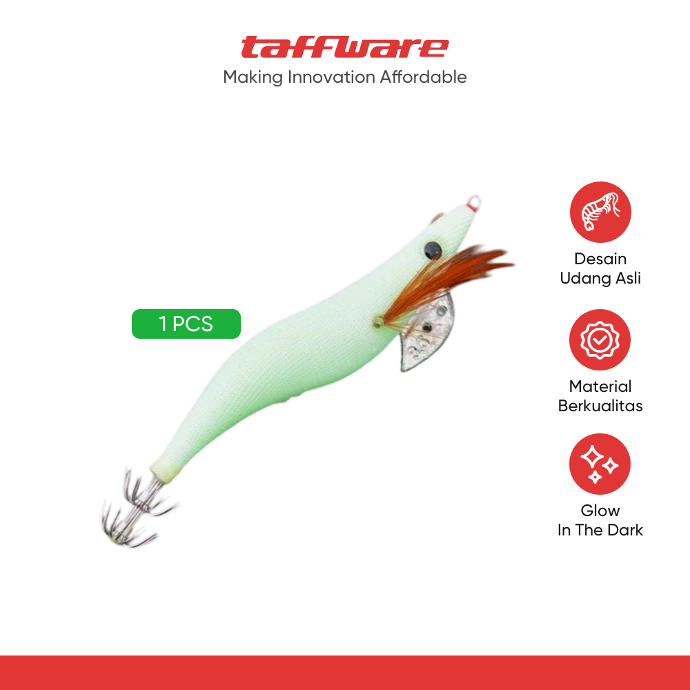 TaffSPORT Umpan Pancing Udang Kecil Luminous Shrimp Squid Jig Bait 2.5 - HS1039