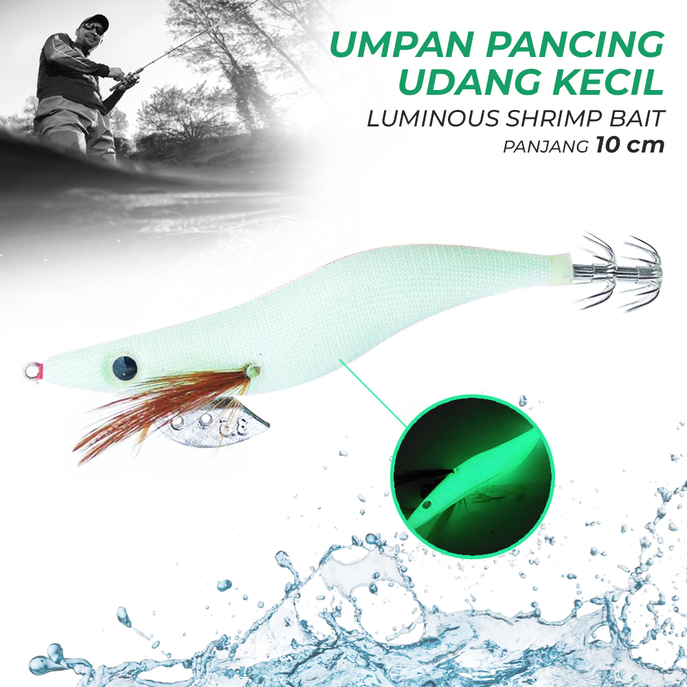 TaffSPORT Umpan Pancing Udang Kecil Luminous Shrimp Squid Jig Bait 2.5 - HS1039
