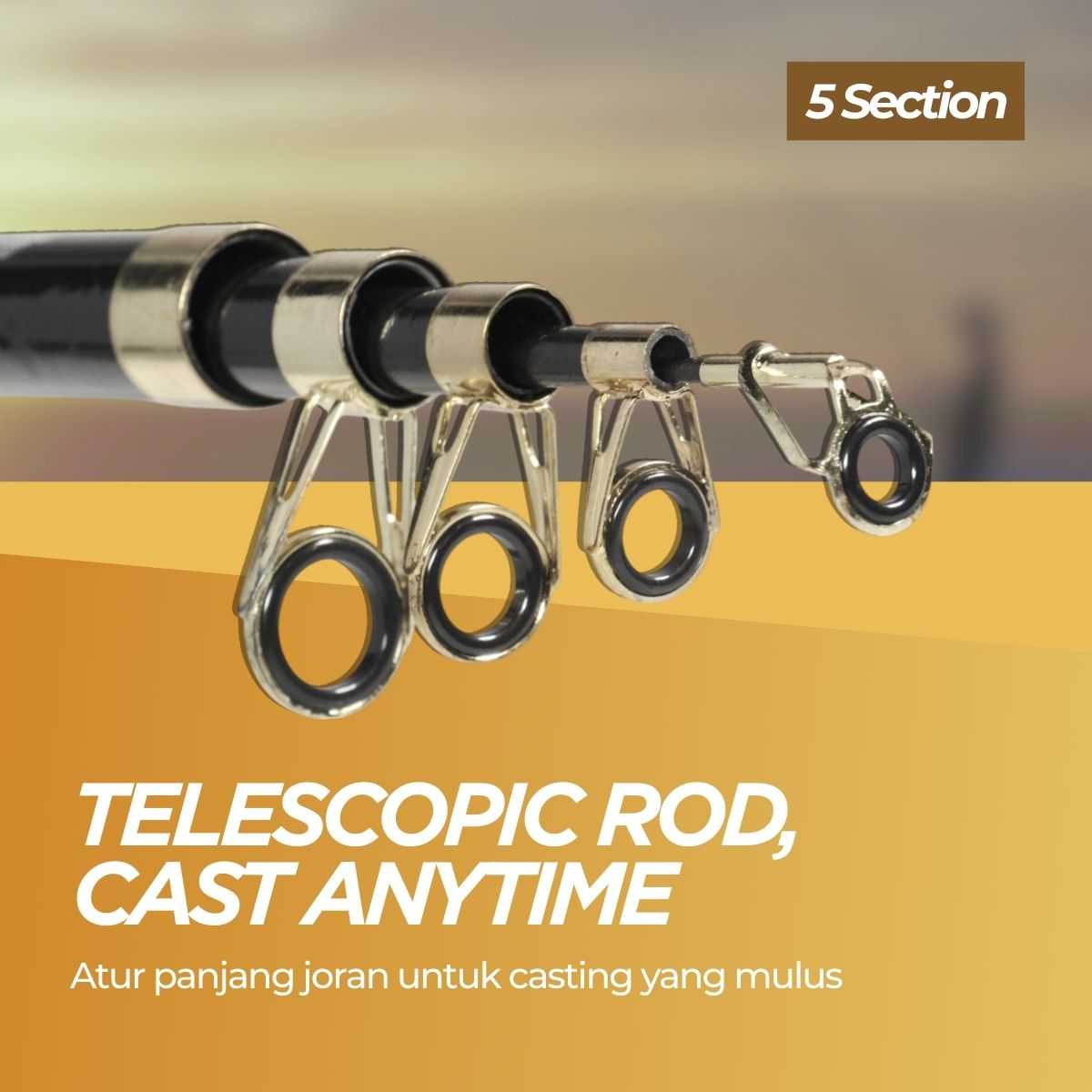 TaffSPORT Joran Pancing Antena Portable Carbon Fiber Rod