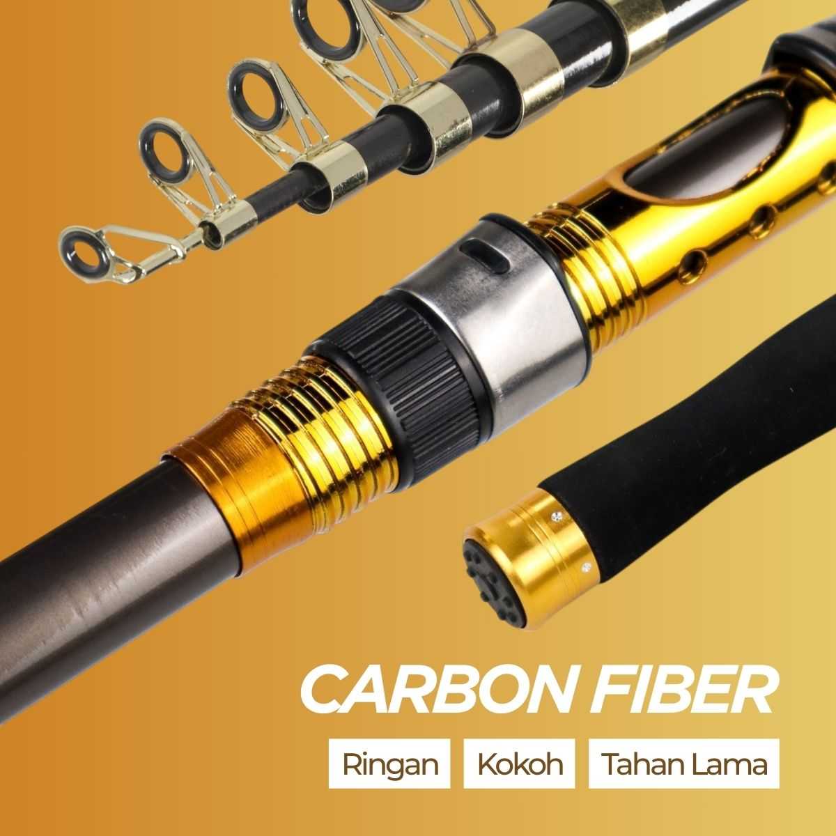 TaffSPORT Joran Pancing Antena Portable Carbon Fiber Rod