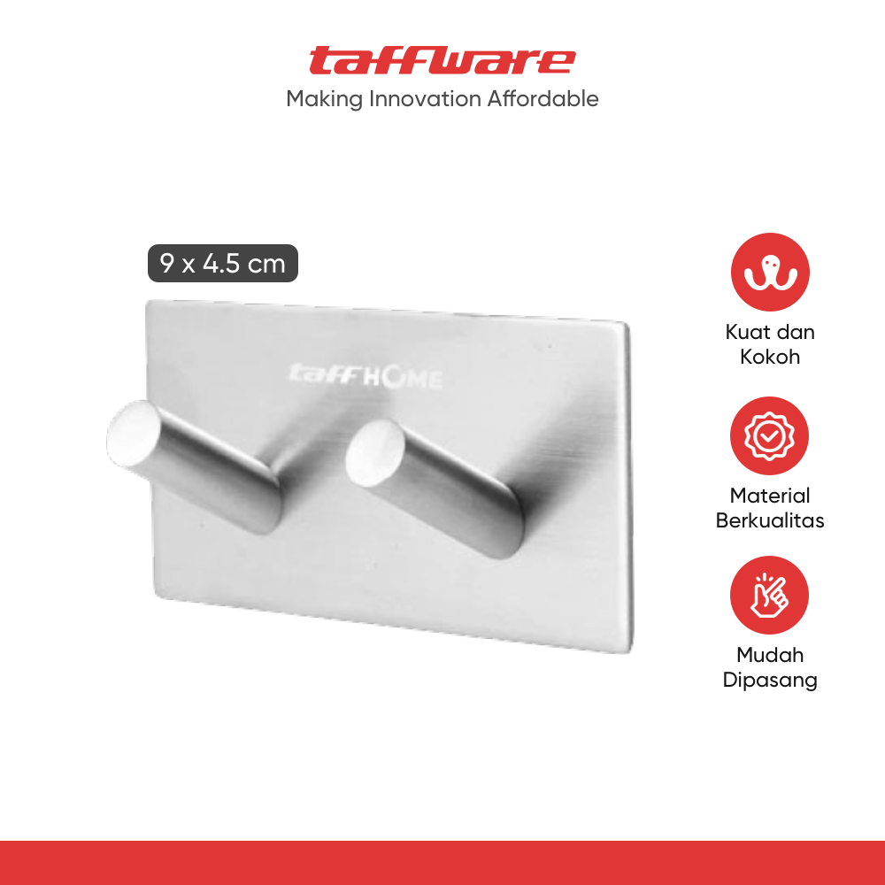 TaffHOME Gantungan Dinding Kapstok Hook 2 Hanger - MT30