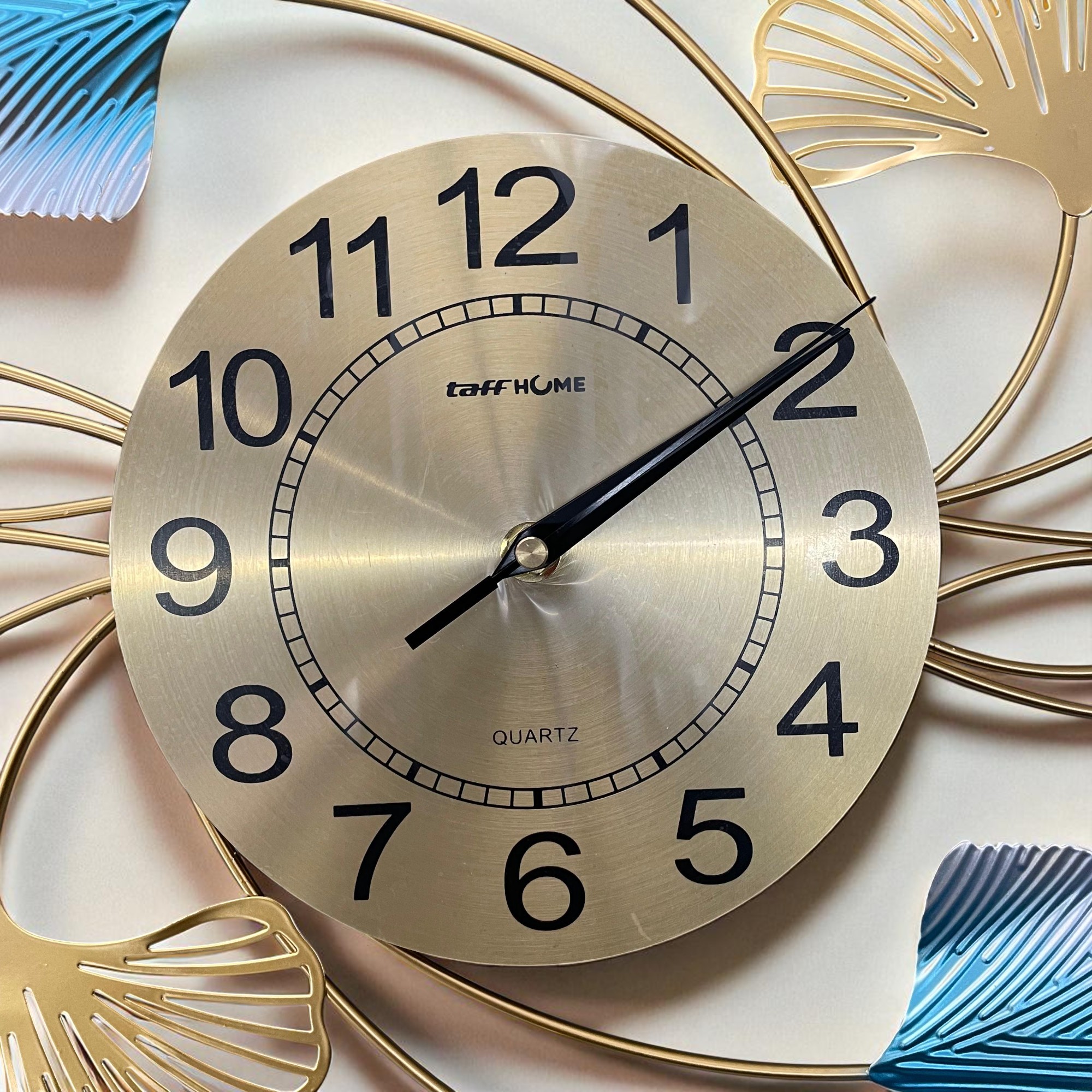 ginee_20260120183406697_5180512111.jpg TaffHOME Jam Dinding Besi Elegan Ginkgo Biloba Silent Movement 80cm - 2873