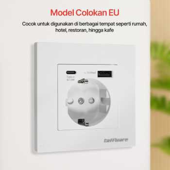 taffware-stop-kontak-dinding-usb-type-c-soket-listrik-square-wall-hb16 (10) Taffware Stop kontak Dinding USB Type C Soket Listrik Square Wall - HB16