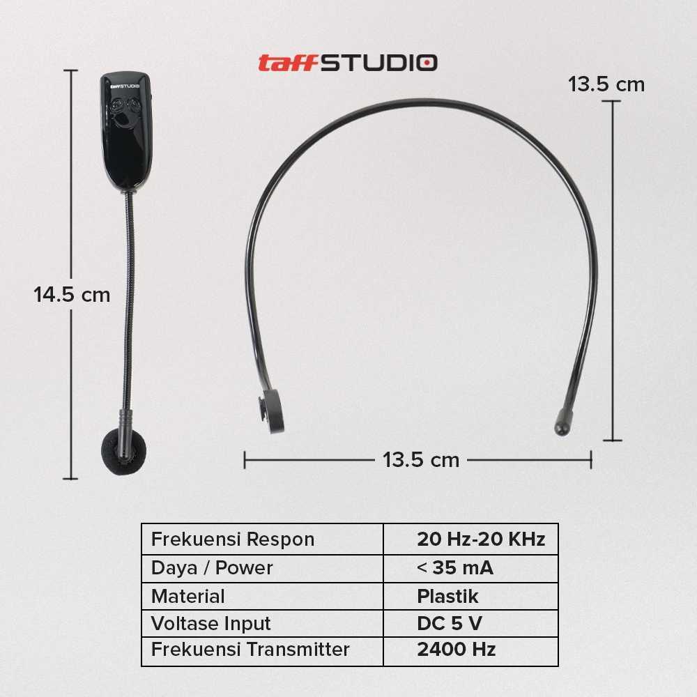 TaffSTUDIO Wireless Microphone 2.4G Headset with Transmitter - HX-W021