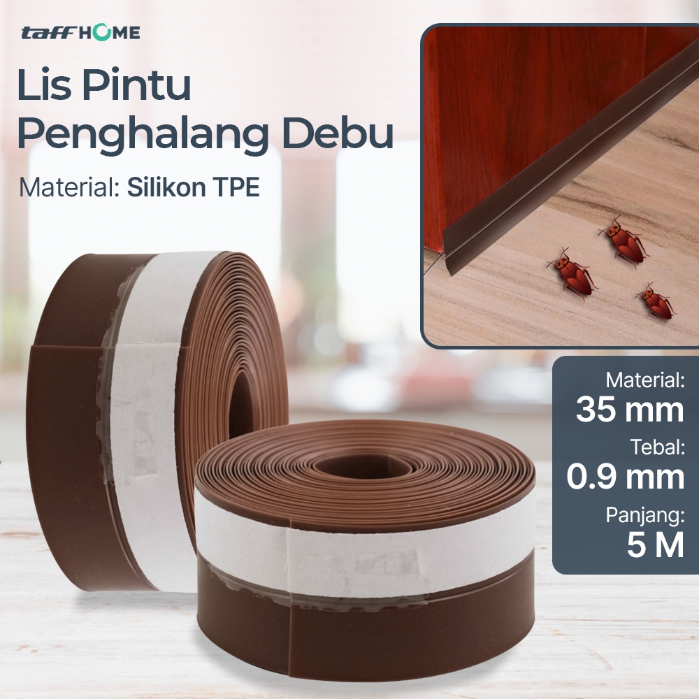 TaffHOME Lis Pintu Penghalang Debu Door Seal Strip Silicone TPE- EACC25