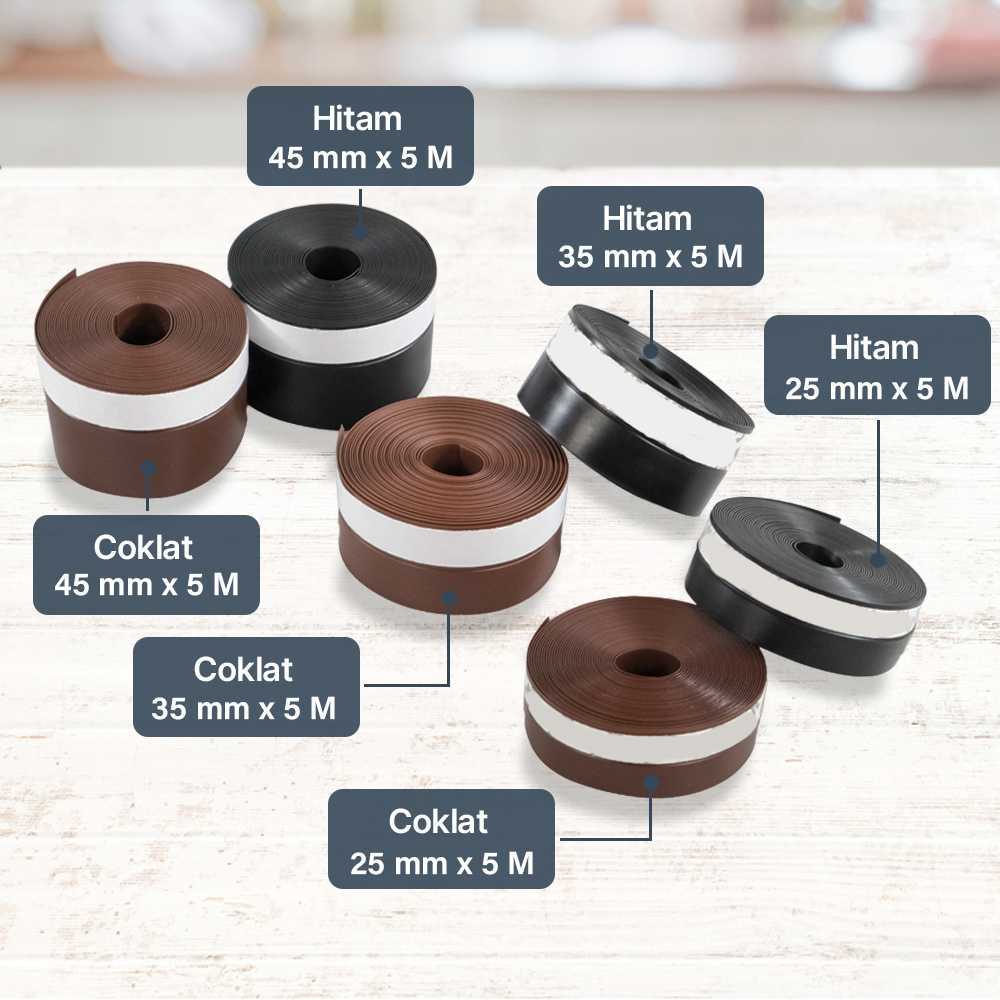 TaffHOME Lis Pintu Penghalang Debu Door Seal Strip Silicone TPE- EACC25