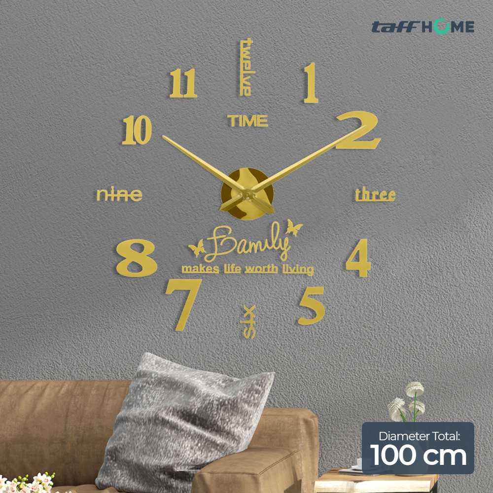 Taffware Jam Dinding Besar DIY Giant Wall Clock Quartz 100 cm - JM-01