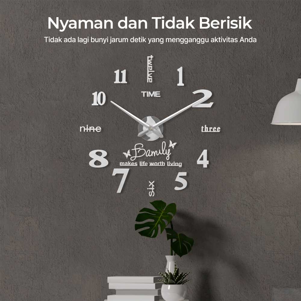 Taffware Jam Dinding Besar DIY Giant Wall Clock Quartz 100 cm - JM-01