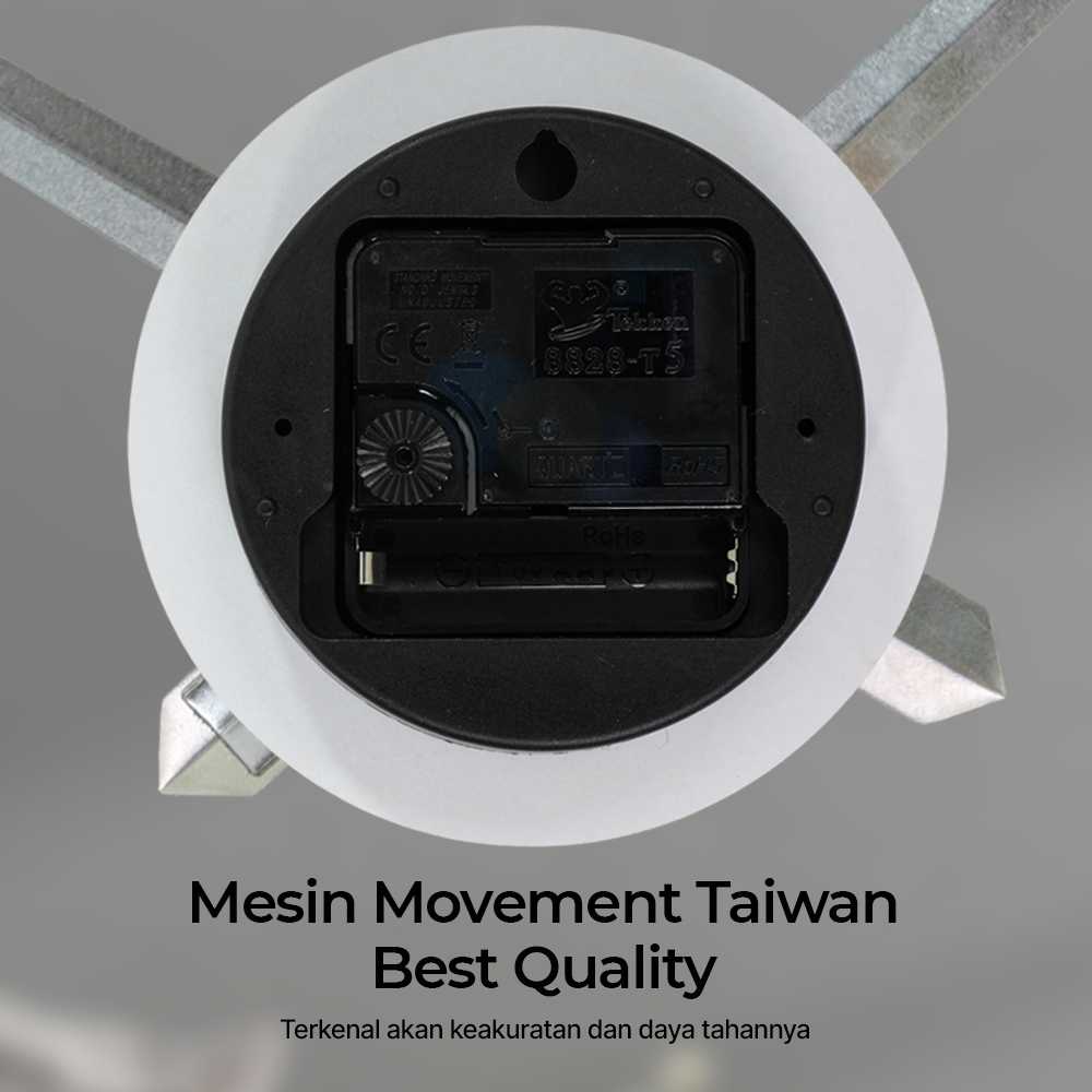 Taffware Jam Dinding Besar DIY Giant Wall Clock Quartz 100 cm - JM-01