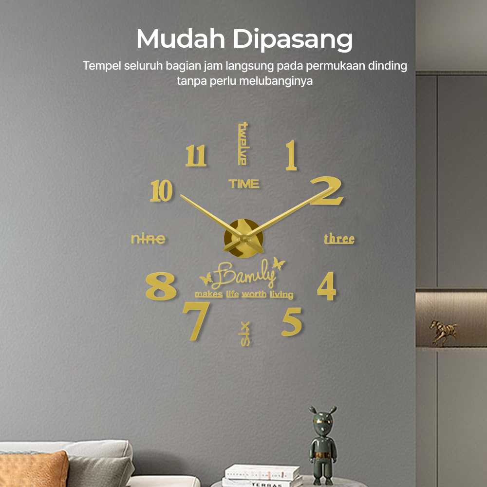Taffware Jam Dinding Besar DIY Giant Wall Clock Quartz 100 cm - JM-01