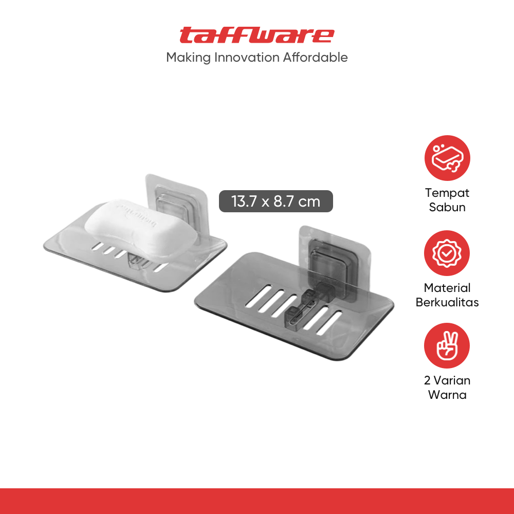 ginee_20260206113430565_6398353785.png TaffHOME Rak Tempat Sabun Kamar Mandi Serbaguna Soap Drain Holder - Q-J742