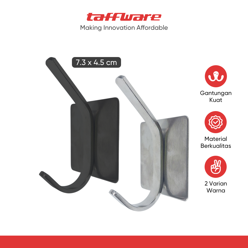 TaffHOME Gantungan Dinding Hook Hanger Stainless Steel - VA2566