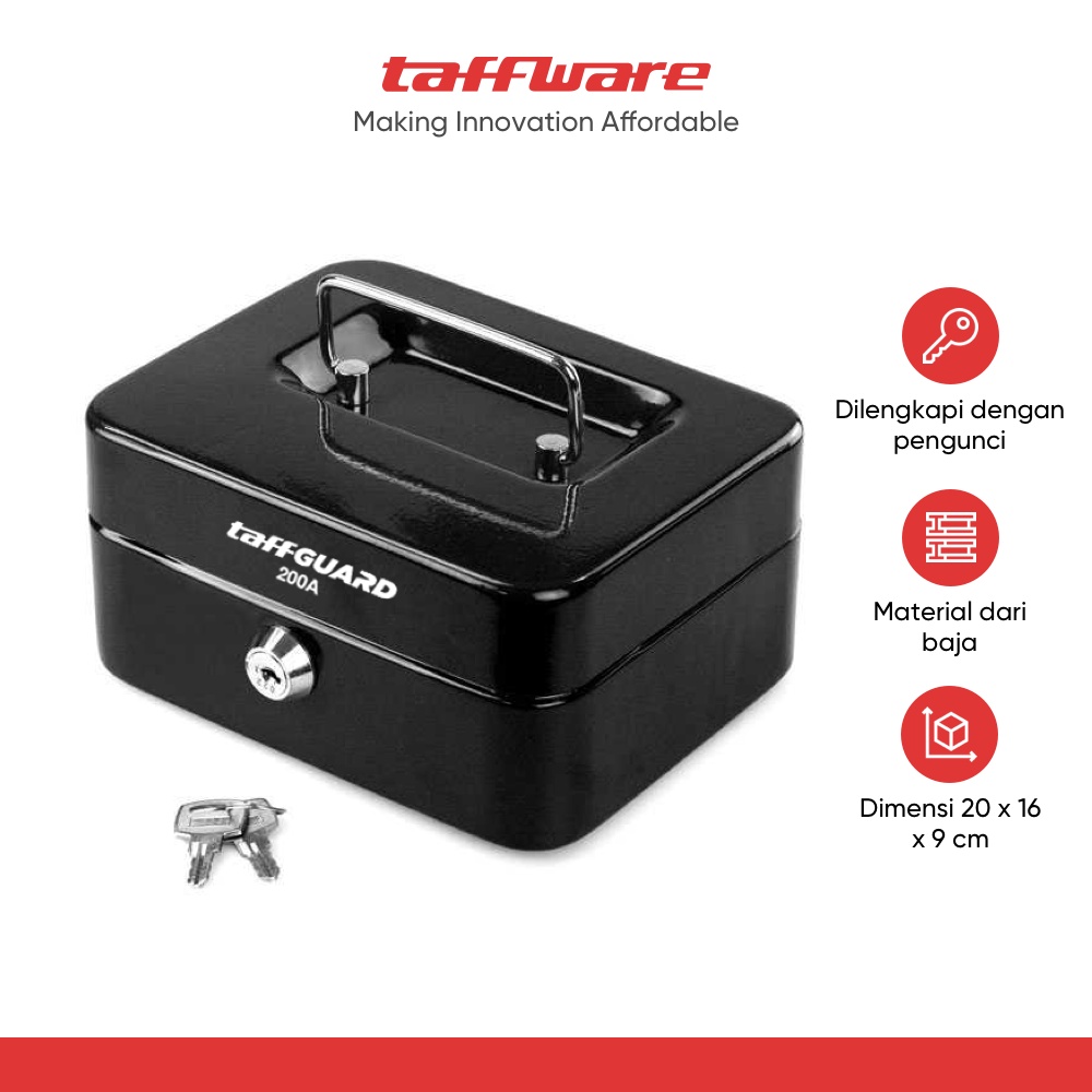 TaffGUARD Brankas Money Box Uang Cash - 200A - Black