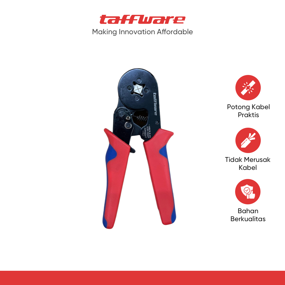 Taffware Tang Crimper Kabel Listrik Square Crimp AWG23-7 0.25-10 mm2 - HSC8 6-4A