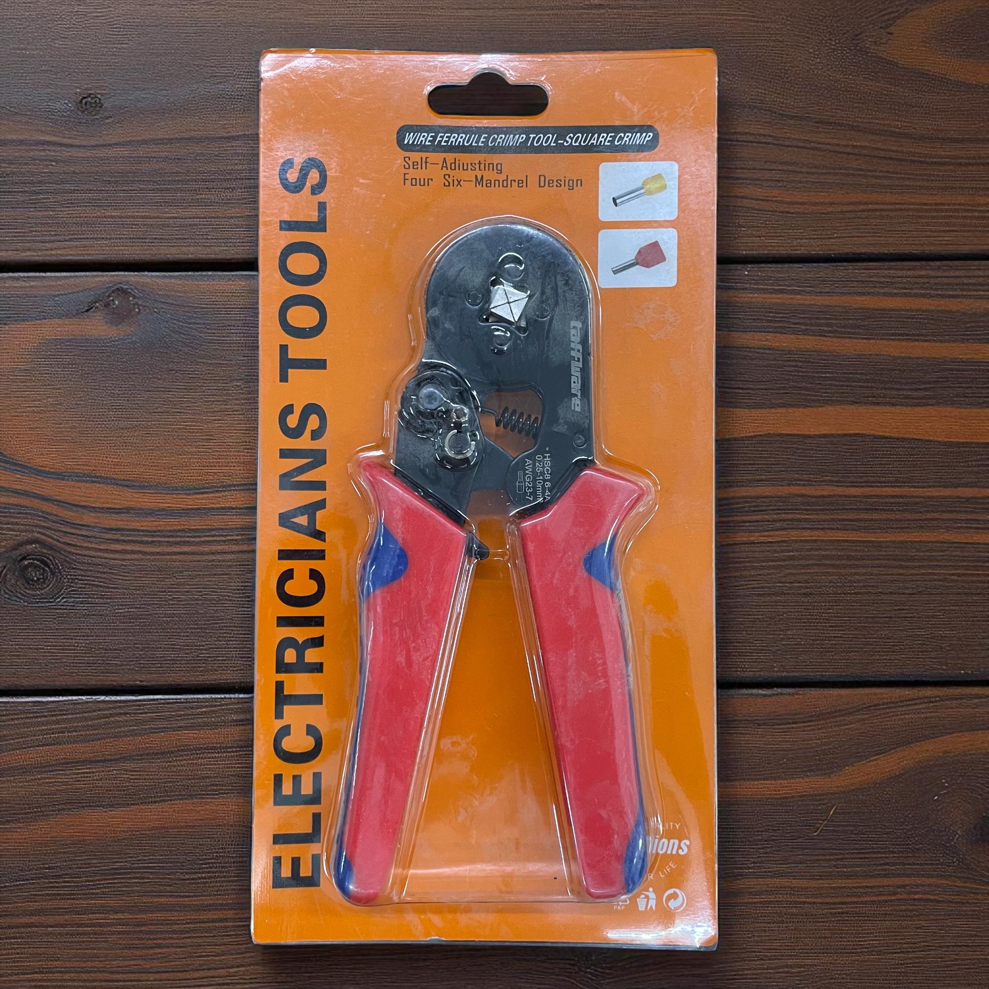 Taffware Tang Crimper Kabel Listrik Square Crimp AWG23-7 0.25-10 mm2 - HSC8 6-4A