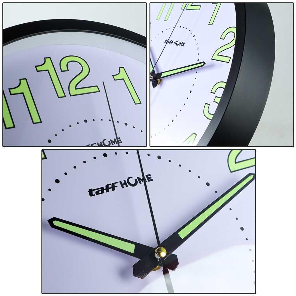 TaffHOME Jam Dinding Bulat Quartz Luminous Glow in The Dark 30CM