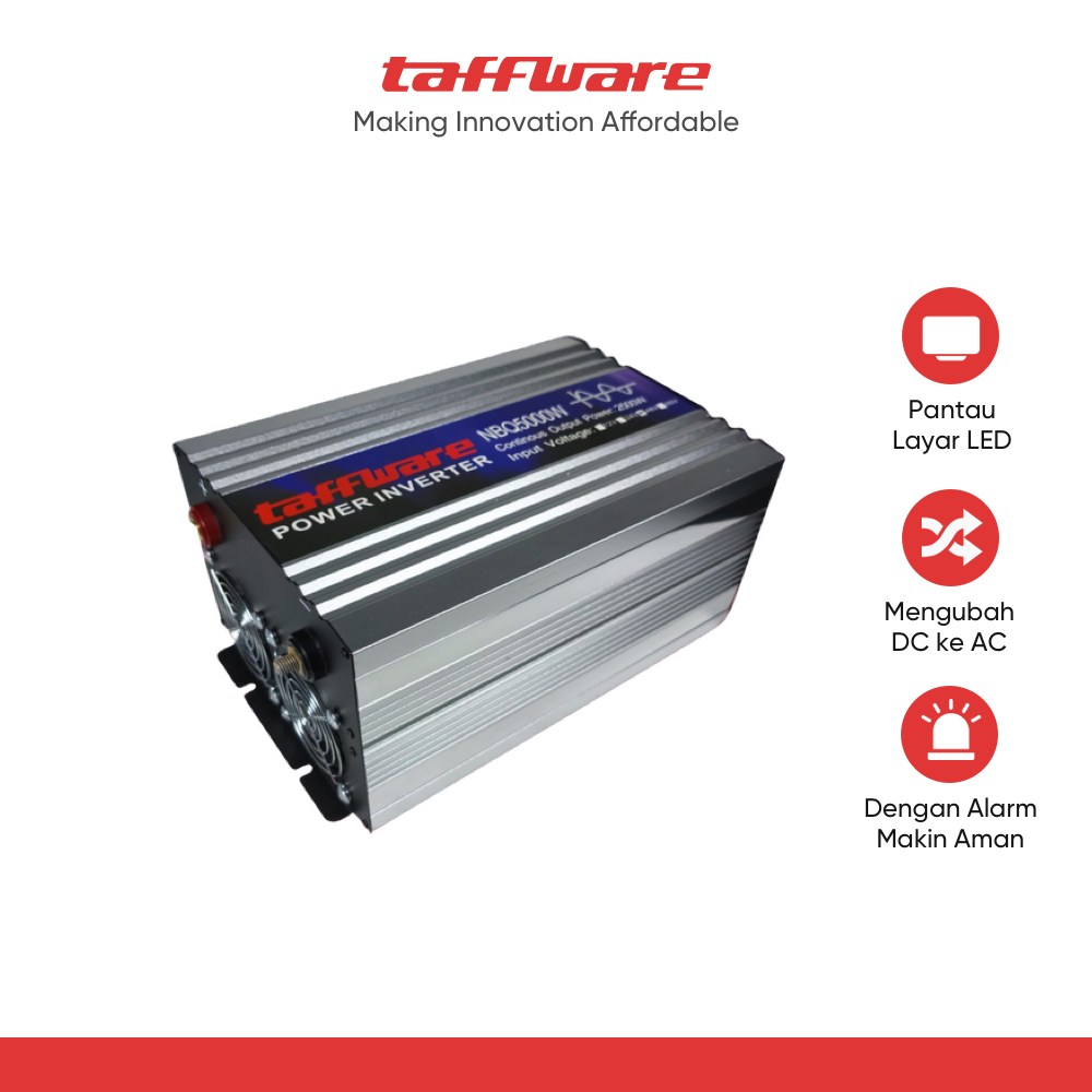 Taffware Power Inverter Mobil Pure Sine Wave DC 48V to AC 220V 5000W - NBQ5000W