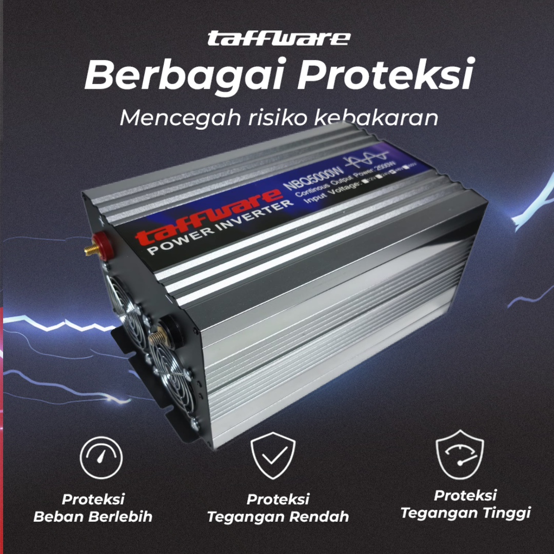 Taffware Power Inverter Mobil Pure Sine Wave DC 48V to AC 220V 5000W - NBQ5000W