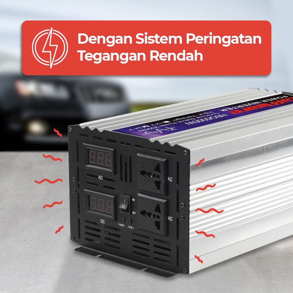 Taffware Power Inverter Mobil Pure Sine Wave DC 48V to AC 220V 5000W - NBQ5000W