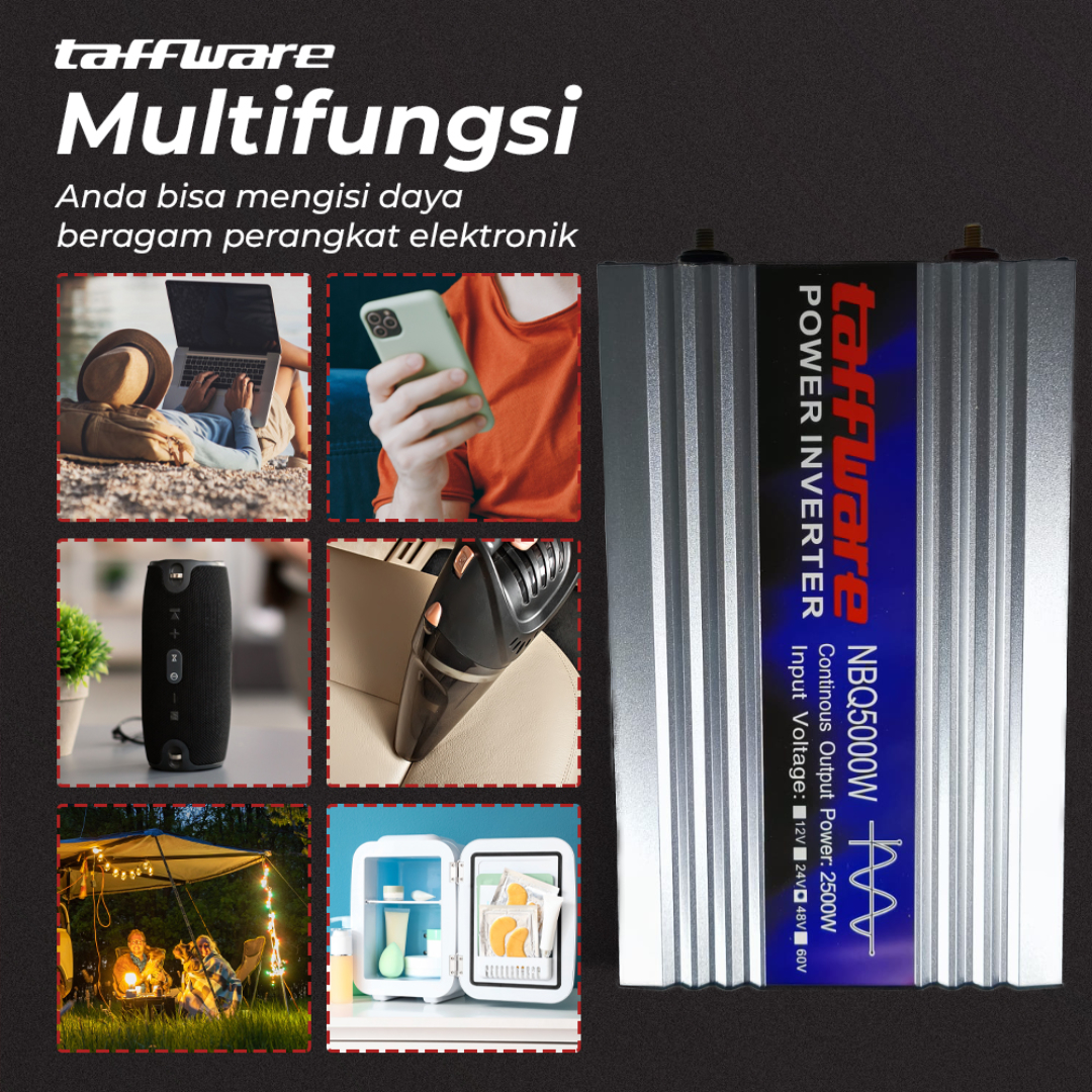 Taffware Power Inverter Mobil Pure Sine Wave DC 48V to AC 220V 5000W - NBQ5000W