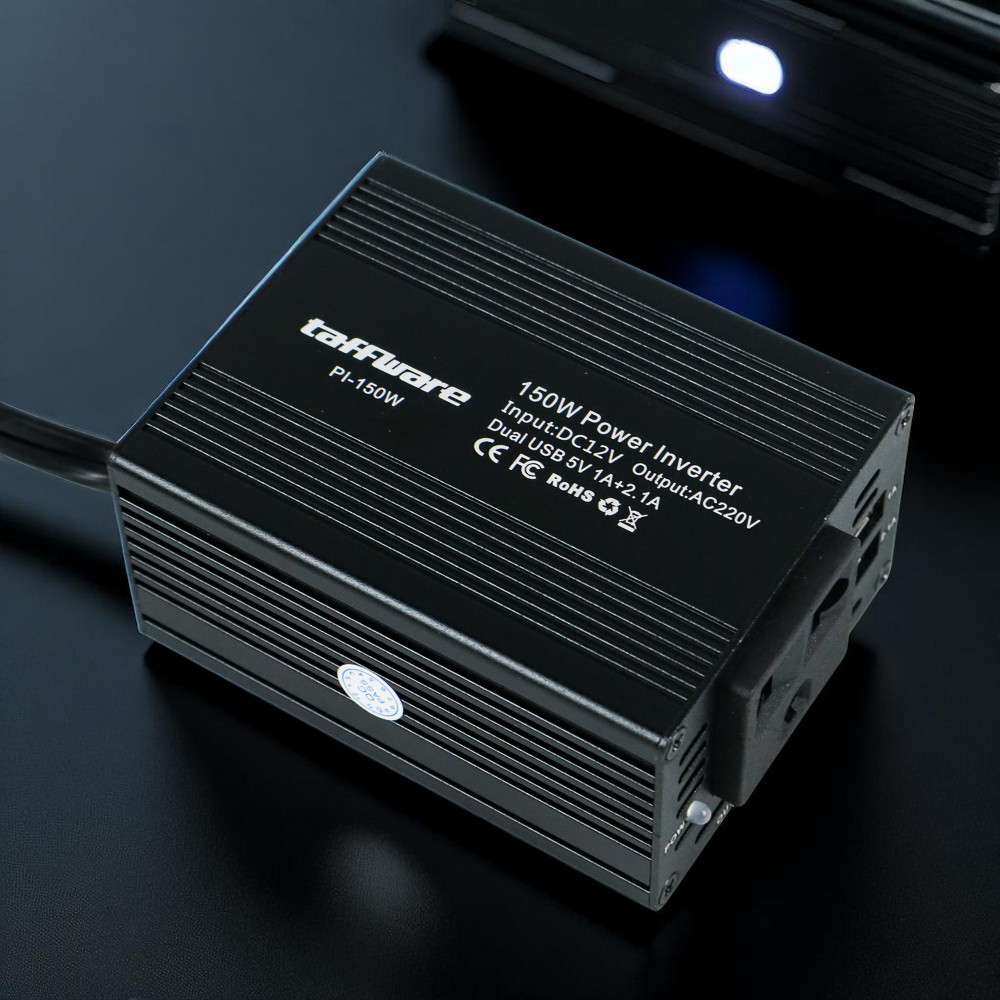 Taffware Power Inverter Mobil 12V to 220V 150W dengan 2 USB Port - PI-150W