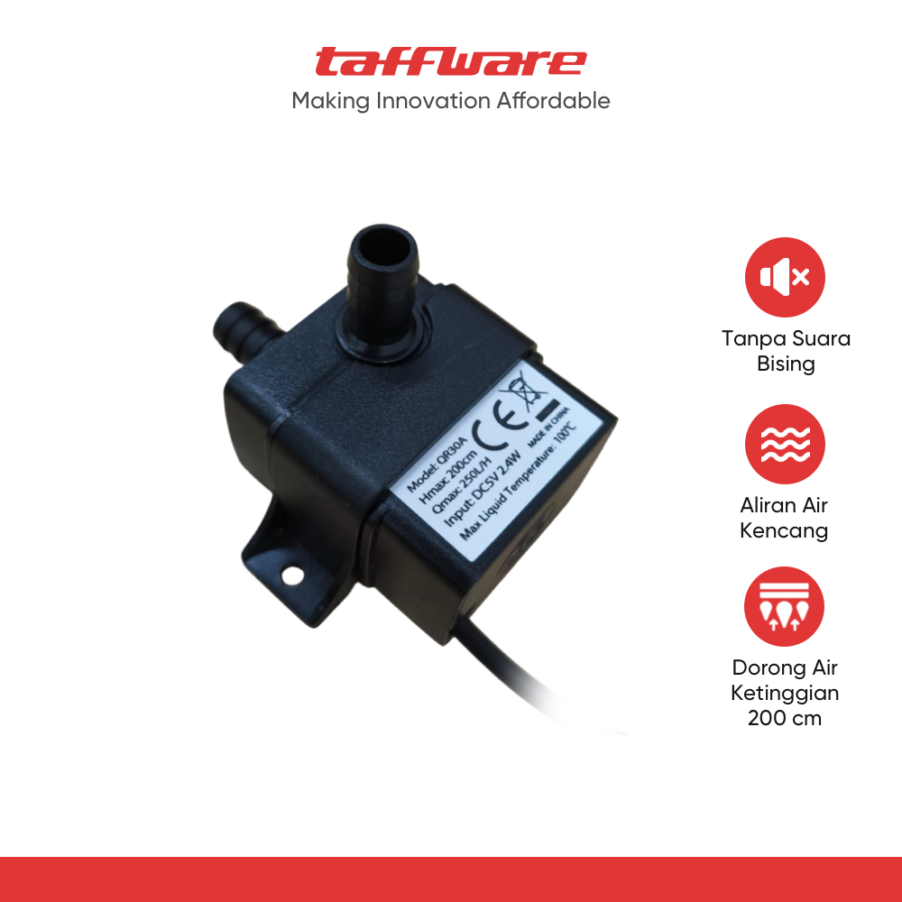 Taffware Pompa Air Mini USB Brushless Water Oil Pump Submersible 5V - QR30A