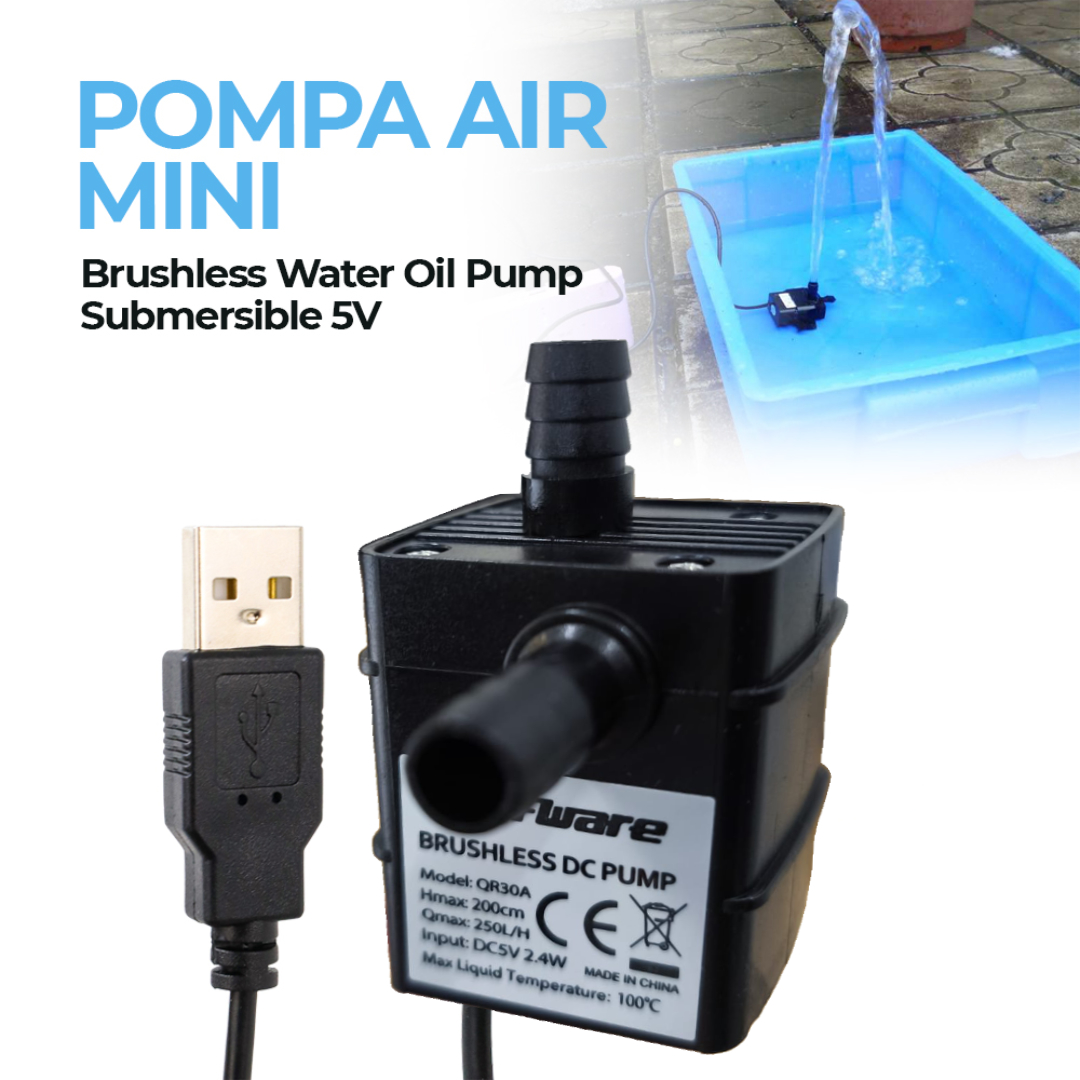 ginee_20260212124611989_1381289855.jpg Taffware Pompa Air Mini USB Brushless Water Oil Pump Submersible 5V - QR30A