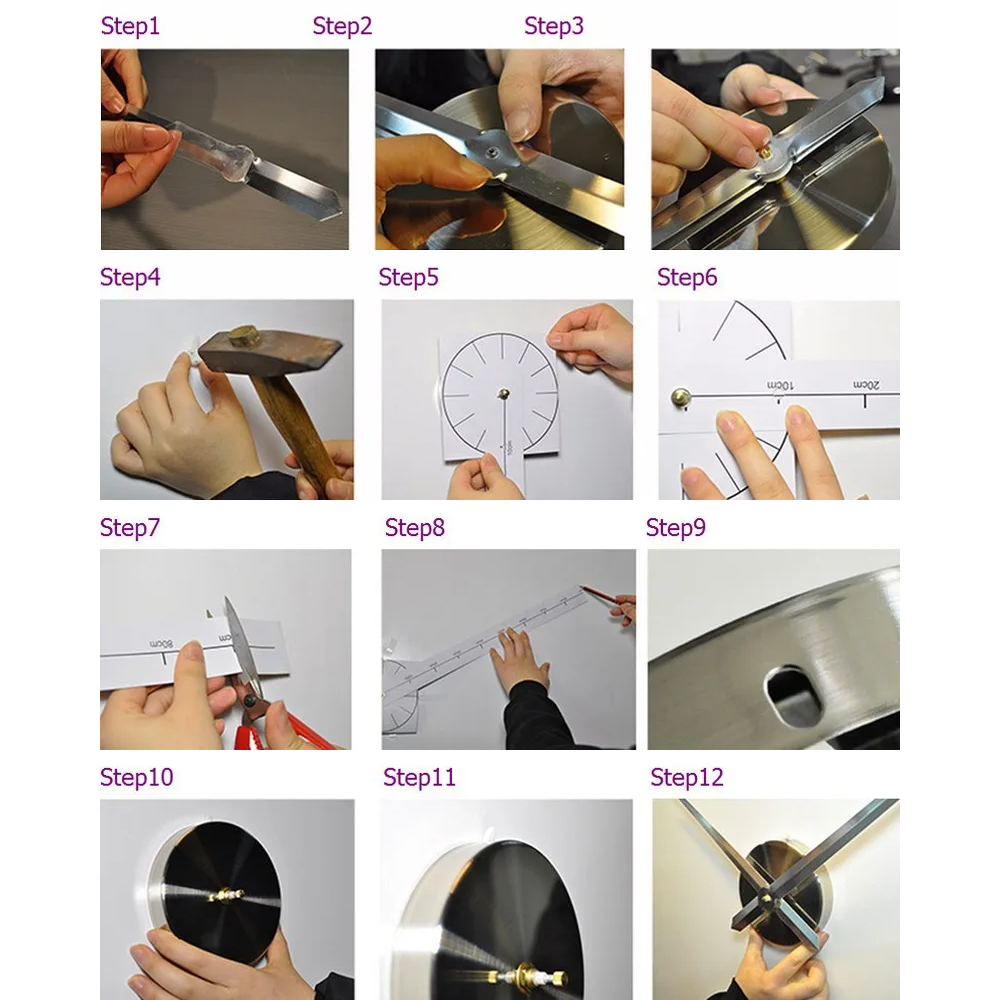 TaffHOME Jam Dinding Besar DIY Quartz Acrylic Silent Movement 80-130cm - D056