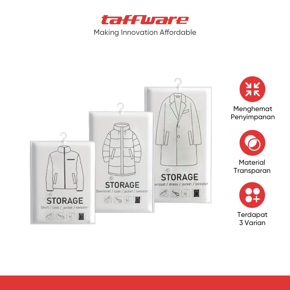 TaffPACK Plastik Vakum Gantung Pakaian Vacuum Compression Bag 1 PCS - MBF70