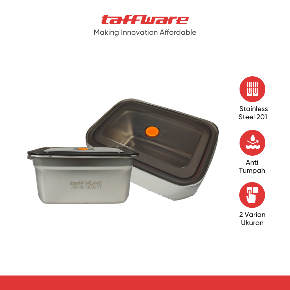 ginee_20260212144846151_7620467621.png TaffHOME Kotak Makan Anti Tumpah Lunch Bento Box Stainless Steel 201 - KT273