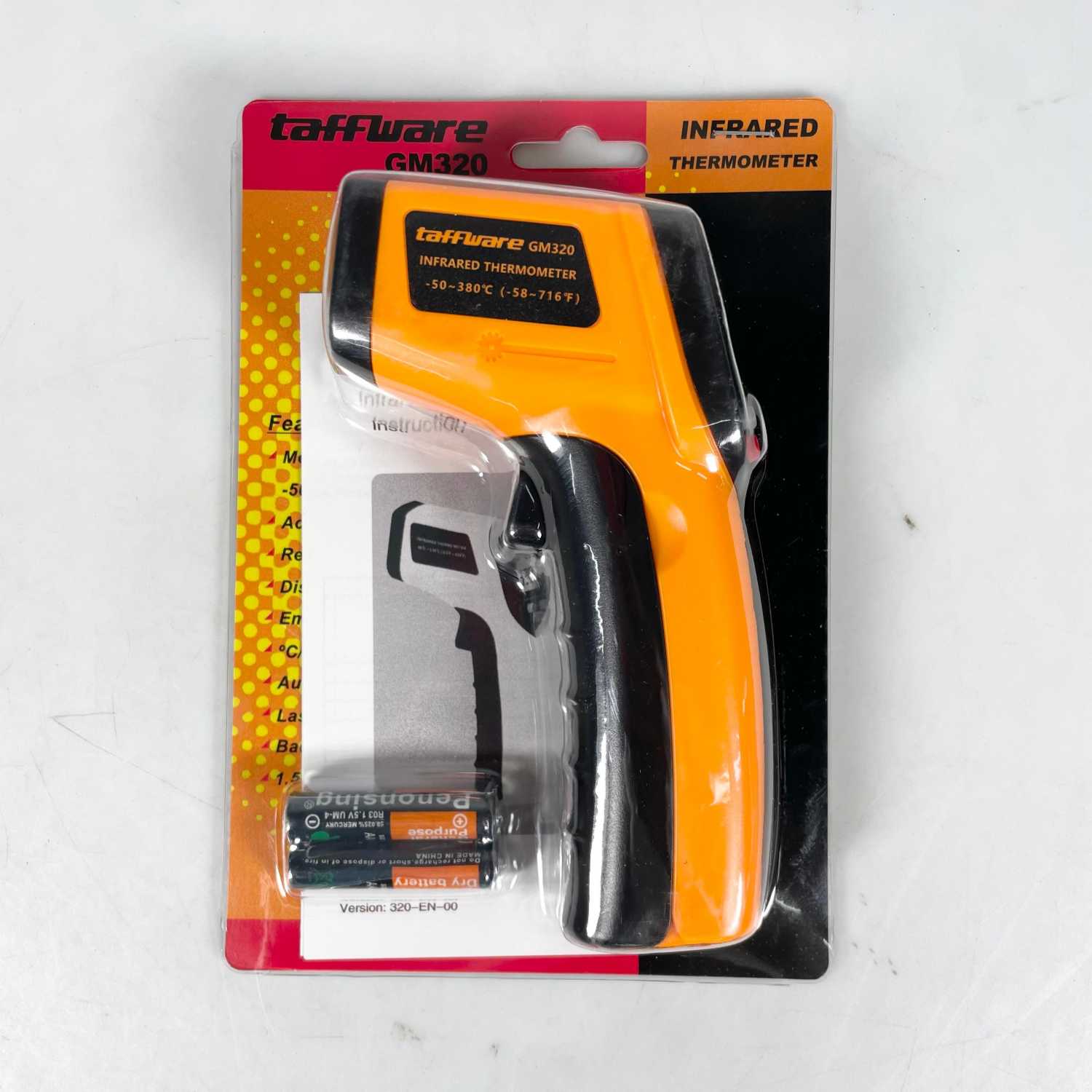 Taffware Thermogun Thermometer Industrial Laser Infrared NonContact - GM320