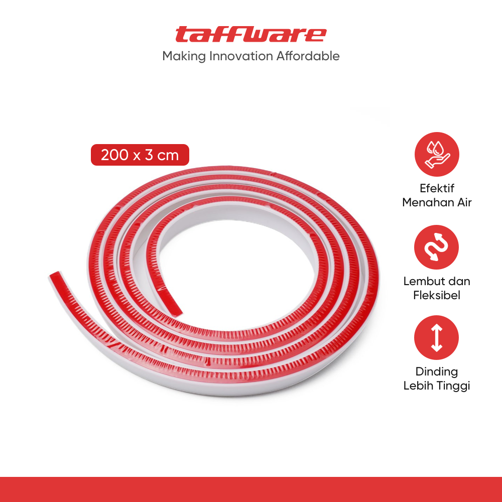 TaffHOME Lis Water Stopper Bar Silikon Penghalang Air Sealing Strip 2M - WS01