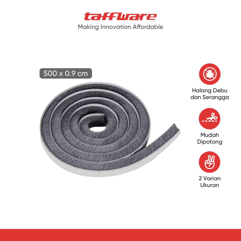 TaffHOME Lis Strip Pintu Brush Strip Sound Insulation 5M - KK-062