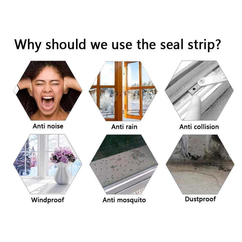 TaffHOME Lis Strip Pintu Brush Strip Sound Insulation 5M - KK-062