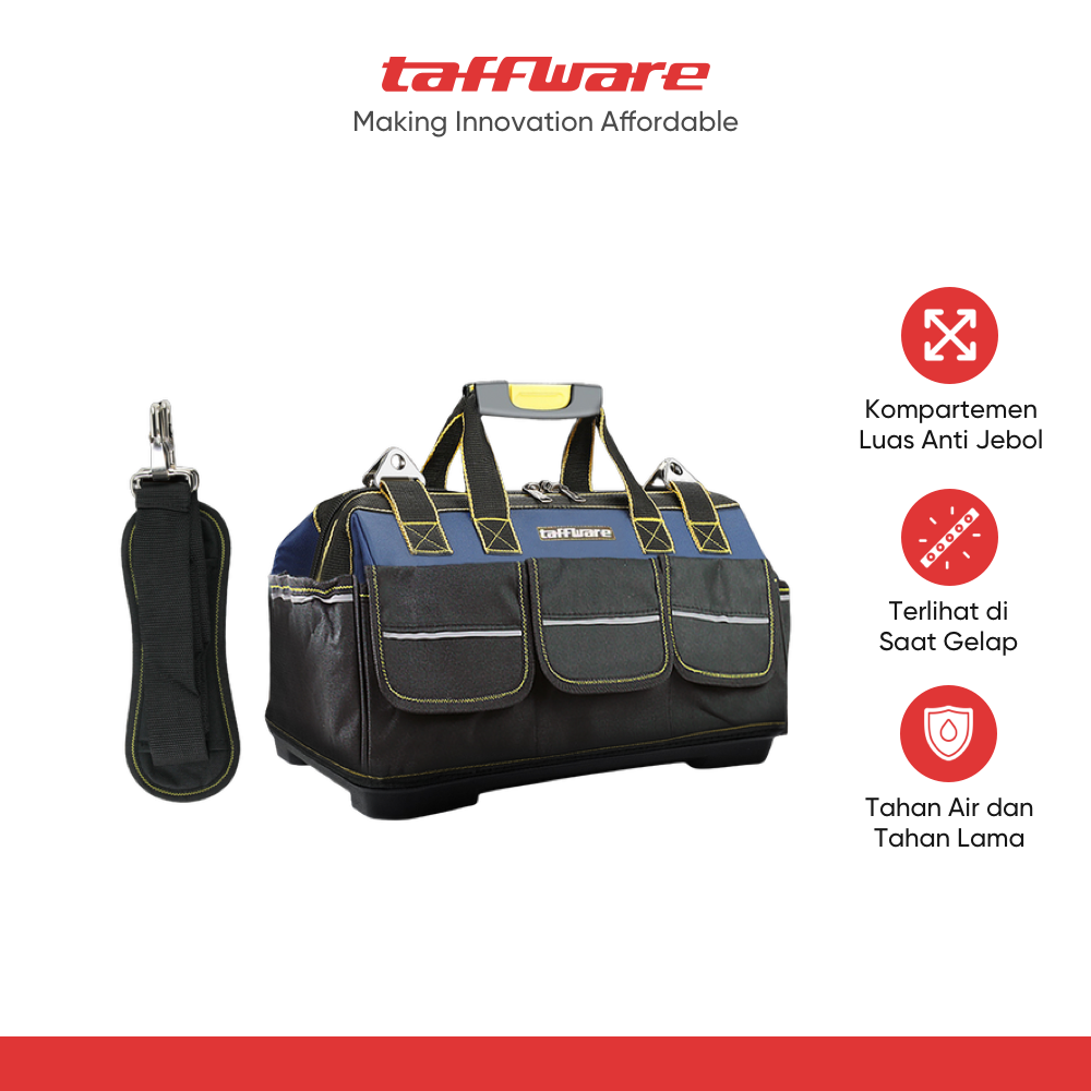 Taffware Tas Perkakas Beralas Plastik Tool Bag Waterproof Reflective - AR-60