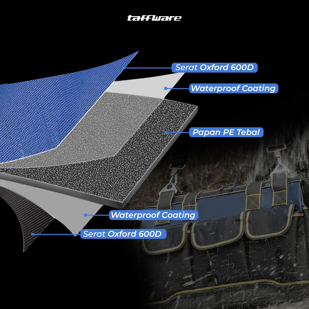 Taffware Tas Perkakas Beralas Plastik Tool Bag Waterproof Reflective - AR-60