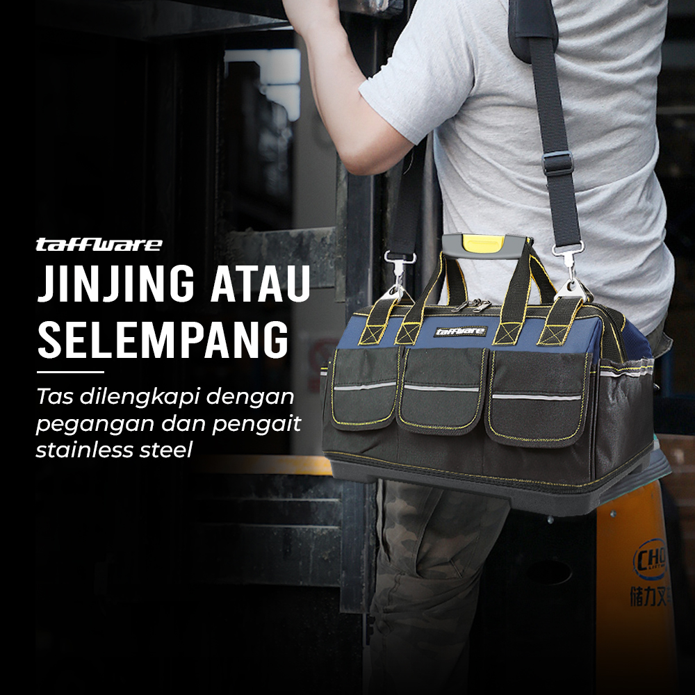 Taffware Tas Perkakas Beralas Plastik Tool Bag Waterproof Reflective - AR-60