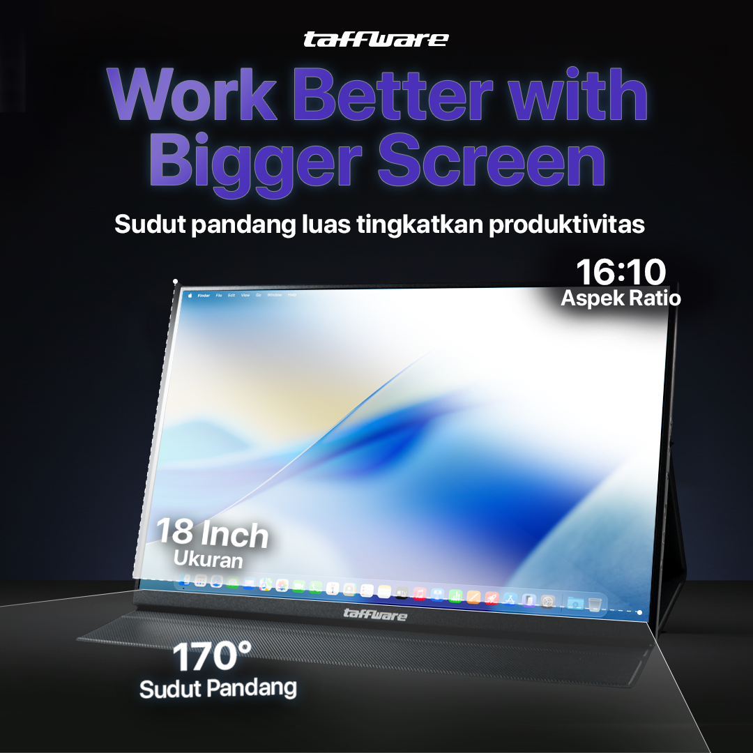 ginee_20260220115910855_5948888254.png Taffware Portable Monitor 18 Inch IPS FHD 120Hz Type C Mini HDMI - PP120HZ