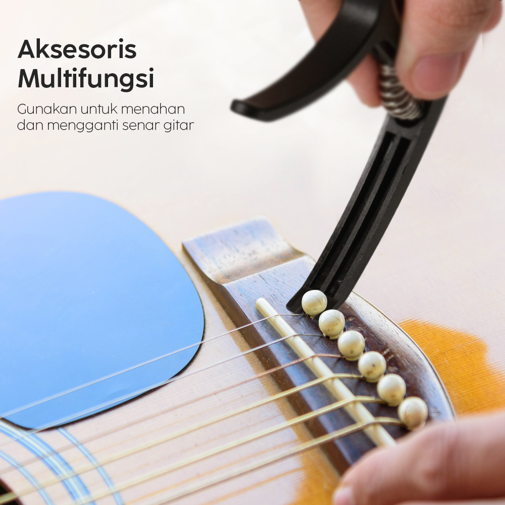 TaffSTUDIO Capo Gitar Akustik Bridge Pin Remover Design Plastic - C-A1