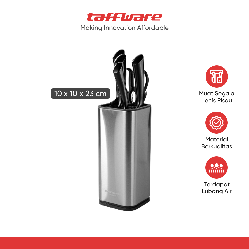 TaffHOME Tempat Pisau Dapur Kitchen Knife Stand Holder Stainless Steel - SUS430