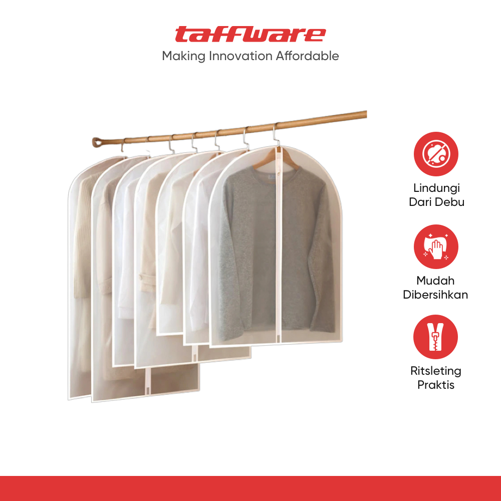 TaffHOME Cover Pakaian Gaun Jas Anti Debu 59x77cm - LFF68